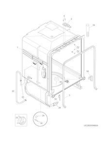 Tub Diagram and Parts List for FFBD2406NB3A  Frigidaire Dishwasher