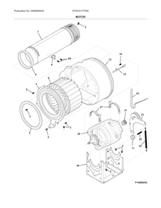 Motor Diagram and Parts List for EFDC317TIW0  Electrolux Dryer