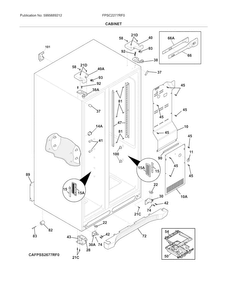 Part Location Diagram of 241918004 Frigidaire Lower Hinge Bracket