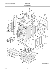 Lower Oven Diagram and Parts List for FFET2726TBC  Frigidaire Range