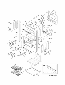 Lower Oven Diagram and Parts List for 79047773407  Kenmore Wall Oven