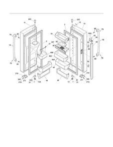Fresh Food Door Diagram and Parts List for EI23BC35KW3  Electrolux Refrigerator