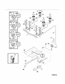 Burner Diagram and Parts List for 79073232312  Kenmore Range
