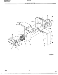 Air Handling Parts Diagram and Parts List for 5328002B  Frigidaire Air Conditioner