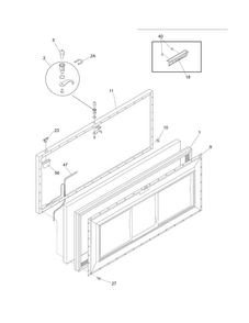 Door Diagram and Parts List for WFC25M4BW8  Westinghouse Freezer