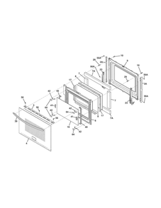 Door Diagram and Parts List for FGEW3065PBB  Frigidaire Wall Oven