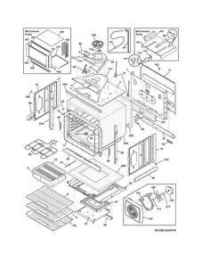 Lower Oven Diagram and Parts List for FGMC3065PFE  Frigidaire Microwave Oven Combo