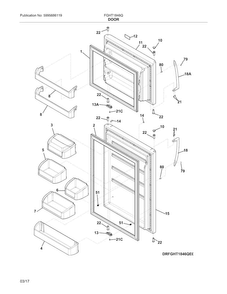 Door Diagram and Parts List for FGHT1846QF4  Frigidaire Refrigerator