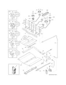 Burner Diagram and Parts List for FPGF3077QFB  Frigidaire Range