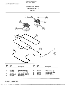 30` Element Diagram and Parts List for 4460B  Frigidaire Range