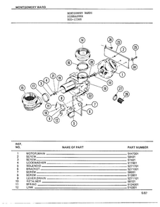 Dishwasher Page 10 Diagram and Parts List for 1236B  Frigidaire Dishwasher