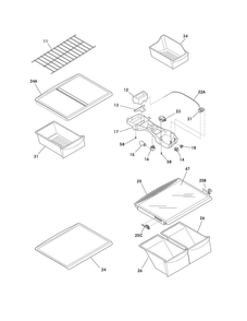 Shelves Diagram and Parts List for FFTI2126NK5  Frigidaire Refrigerator