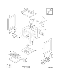 Body Diagram and Parts List for FFGF3005MWD  Frigidaire Range