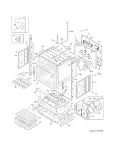 Lower Oven Diagram and Parts List for FPET3077RFA  Frigidaire Wall Oven