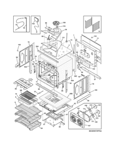 Body Diagram and Parts List for E30EW75PPSA  Electrolux Wall Oven