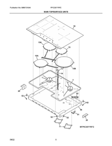 Maintop/Surface Units Diagram and Parts List for FPIC3077RFC  Electrolux Cooktop