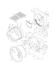 Front Panel/lint Filter Diagram and Parts List for EIMGD60LSS2  Electrolux Dryer