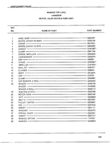 Motor, Idler Drive And Pump Assy Page 2 Diagram and Parts List for 6307B  Frigidaire Washer