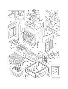 Body Diagram and Parts List for CGES3065PWG  Frigidaire Range