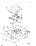 TOP / DRAWER Diagram and Parts List for FES388WGCC  Frigidaire Range