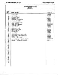 Room Air Conditioner Page 4 Diagram and Parts List for 5277A  Frigidaire Air Conditioner