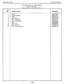 Cabinet Front/shell Page 2 Diagram and Parts List for 5565B  Frigidaire Air Conditioner
