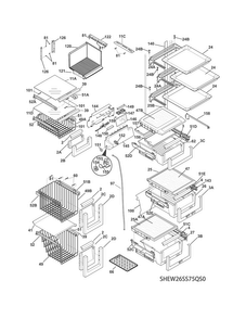 Shelves Diagram and Parts List for EW26SS75QS0  Electrolux Refrigerator