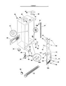 Cabinet Diagram and Parts List for FRS26KR4JW1  Frigidaire Refrigerator