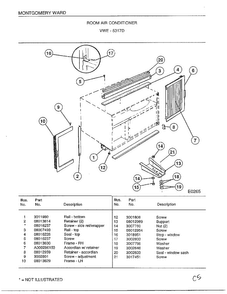 Room Air Conditioner Page 5 Diagram and Parts List for 5317D  Frigidaire Air Conditioner