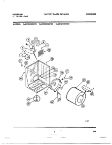 27" Dryer-gas Diagram and Parts List for MGD436RBW0  Frigidaire Dryer