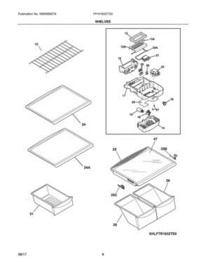 Part Location Diagram of 5304511166 Frigidaire HEAT SHIELD