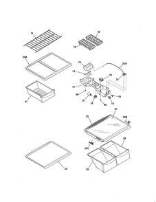 Shelves Diagram and Parts List for 25367872505  Kenmore Refrigerator