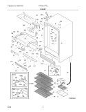 CABINET Diagram and Parts List for FCFS201LFW2  Frigidaire Freezer