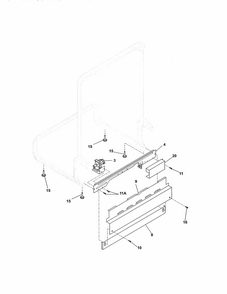 Frame Diagram and Parts List for 58714013411B  Kenmore Dishwasher