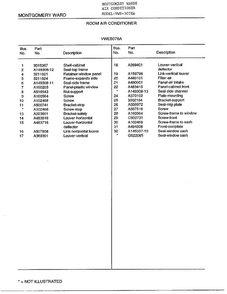 Room Air Conditioner Page 2 Diagram and Parts List for 5078A  Frigidaire Air Conditioner
