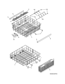 Racks Diagram and Parts List for DGBD2438PF8B  Frigidaire Dishwasher