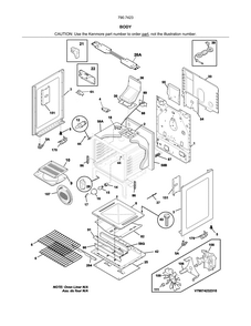Body Diagram and Parts List for 79074232312  Kenmore Range