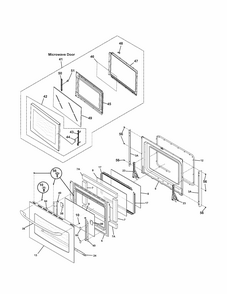 Doors Diagram and Parts List for 79047853401  Kenmore Microwave