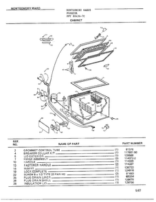 Cabinet Diagram and Parts List for 80436-7C  Frigidaire Freezer