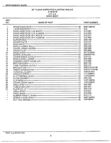 30` Floor Basic Body Page 2 Diagram and Parts List for 4418A  Frigidaire Range