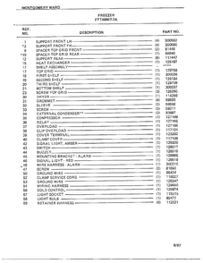 Freezer Page 6 Diagram and Parts List for 49847-7A  Frigidaire Freezer