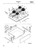 TOP / DRAWER Diagram and Parts List for FES355CCSI  Frigidaire Range