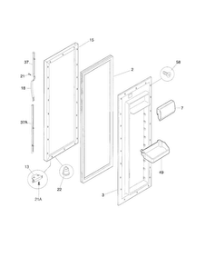 Refrigerator Door Diagram and Parts List for FRS26ZRGD7  Frigidaire Refrigerator