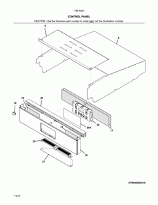 Control panel Diagram and Parts List for 79040292412  Kenmore Wall Oven