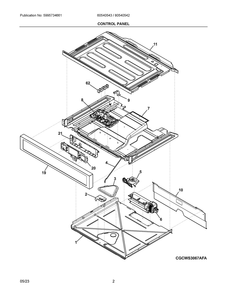 Control Panel Diagram and Parts List for 60540543A  Frigidaire Wall Oven