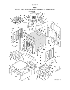 Body Diagram and Parts List for 79040303411  Kenmore Wall Oven