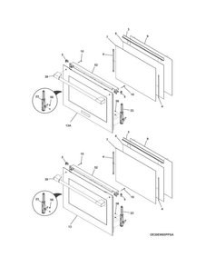 Doors Diagram and Parts List for E30EW85PPSA  Electrolux Wall Oven