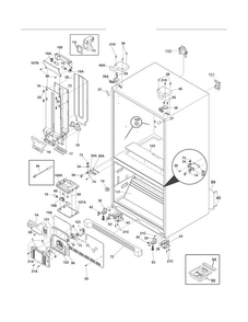 Cabinet Diagram and Parts List for FGHN2844LE5  Frigidaire Refrigerator