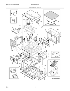 Microwave Oven Diagram and Parts List for PCWM3080AFC  Frigidaire Microwave Oven Combo