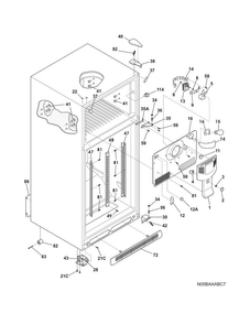 Part Location Diagram of 241839414 Frigidaire GRILLE/KICKPLATE